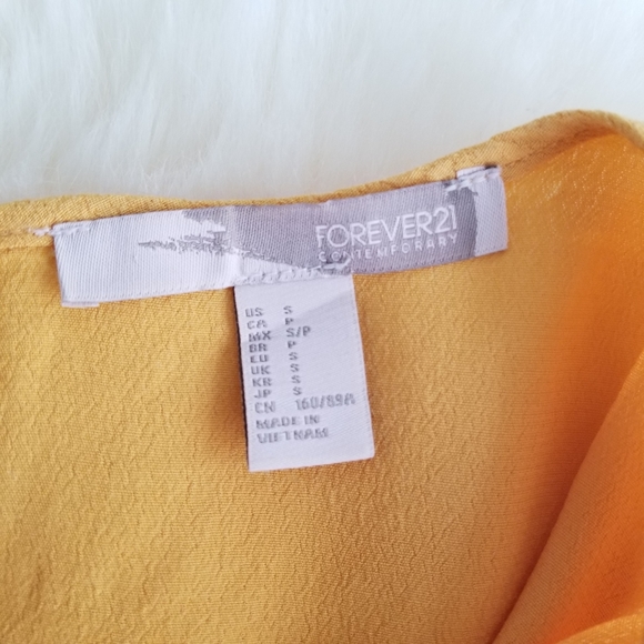 Forever21 | Yellow shortsleeve rayon blouse (S/P) - Picture 5 of 10